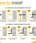 Installation guide for Quarter Inch Thick Heavy Duty Shelf Brackets 4 Pack For Rustic Farmhouse Floating Shelves Industrial Wall Mount.
