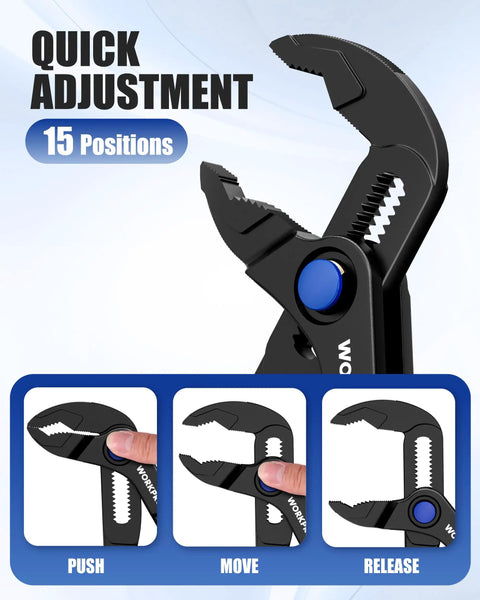 Tiny But Mighty 4 Inch Water Pump Pliers With 15 Position Push Lock V Jaw Groove Joint Pliers For Tight Spaces