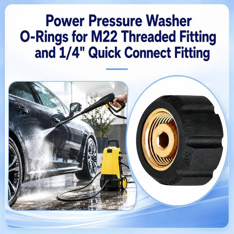 Close-up of 90 Piece Rubber Garden Hose Washer Kit With 8 Universal Sizes For One Quarter Inch And Three Eighth Inch Quick Couplers