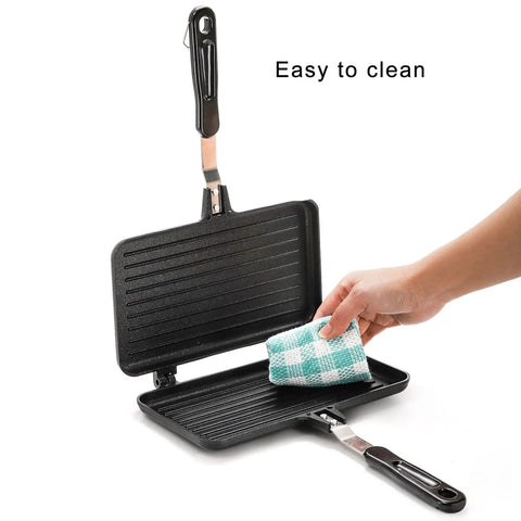 Cleaning Flip Panini Sandwich Maker With Nonstick Aluminum Grill Pan And Handle Stovetop Indoor Outdoor Press