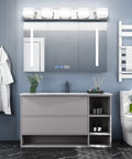 Five Light Modern Chrome Vanity Light For Bathroom Wall Mount Up And Down LED Fixtures Over Mirror White Daylight 6000K