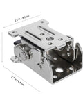 Self Locking Folding Table Leg Hinges Set 2 with 90 Degree Rotation and 20 Screws shown in close-up, with dimensions.