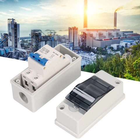 Two Pole 1000V 63 Amp DC Solar Disconnect Switch With DIN Rail Mount Outdoor IP65 Waterproof Box Isolator For PV System Rugged High Current 63A DC Breaker For Tough Outdoor Installations