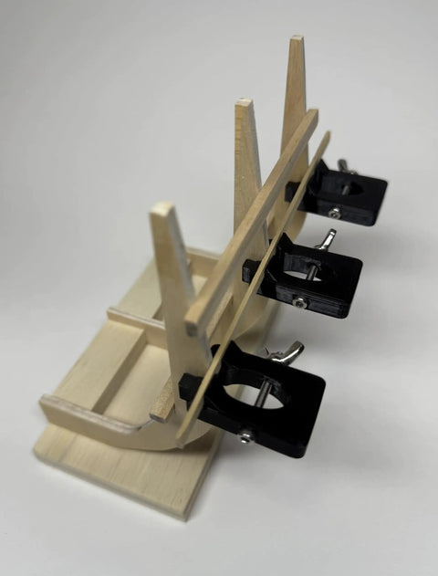 5 Piece Hull Planking Clamps For Wooden Model Ship Kit With Frame Plank Holder Tool Wingnut Tightening clamps on a model frame