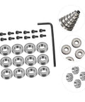 Top Mounted Router Bit Bearings Accessory Kit With Ball Bearing Guide For High Performance Water Resistant Design Repair And Upgrade Of Router Bits Replacement Bearings Set For Smooth Durable Cuts, showing bearings, screws, and hex key