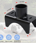 Bottle Jack Adapter And Axle Saddle For 2 3 4 Inch Round Axles And 2 Inch Square Tubes with dimensions and black finish