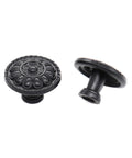 8 Pack Black Vintage Dresser Drawer Knobs Pulls For Cabinets And Cupboards With 1.25 Inch Single Hole Hardware Zinc Alloy Handle