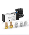 Beefy Rugged Heavy Duty 4V410-15 DC12V Pneumatic Solenoid Valve, 2 Position 5 Way Pilot Operated, With Junction Box, Half Inch NPT Ports