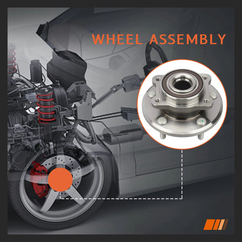 Front Wheel Hub And Bearing Assembly Pair With ABS For Dodge Journey 2009 2015 And Ram Promaster 1500 2500 3500 2014 illustration