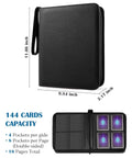 Top Loader Binder 4 Pocket For 144 Toploaders With Side Loading And Zipper Closure PU Leather Ringless 2x2 Card Binder