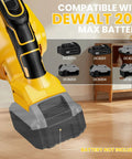 Straight Up Powerhouse Lightweight Cordless Handheld Vacuum with Dewalt 20V Max battery compatibility displayed.