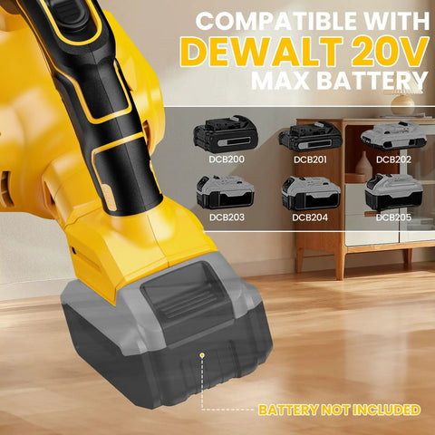 Straight Up Powerhouse Lightweight Cordless Handheld Vacuum with Dewalt 20V Max battery compatibility displayed.