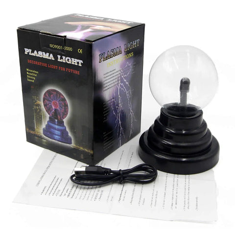 Touch Sensitive Plasma Ball Lamp Light Nebula Sphere Globe Toy USB Or Battery Powered 4 By 4 By 6 Inches Desk Mood