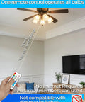 Remote control operating ceiling fan with Color Changing RGBW LED Light Bulb With 270 Degree Beam, 450 Lumens 2700K Warm White, 40W Equivalent, E26 Base.