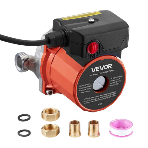 Instant Hot Water Recirculating Pump System, 10 GPM Flow, 3-Speed Control, 0.13 HP, 110-120V, Stainless Steel Head