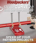 Replacement Pattern Follower Tips For Half Inch Band Saw Template Guide shown with SteadyCurve 2.0, precision tool for curved cuts.