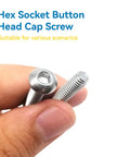 Close-up of a hand holding M3x6mm hex socket button head cap screws from the M3 Screws Assortment Kit 630 Pieces Dope All In One Hardware Kit.