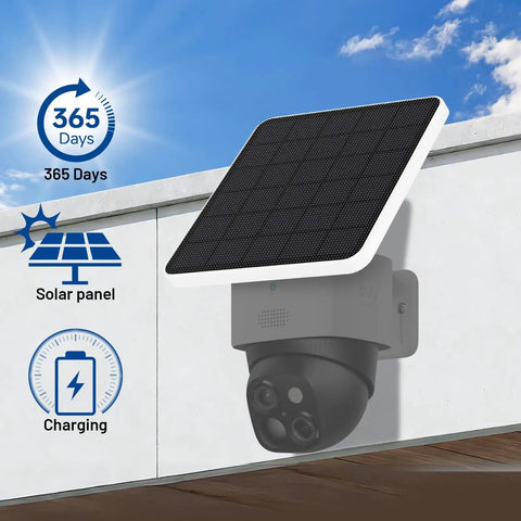 4W Solar Panel Replacement for SoloCam S340 Keeps Your Cam Powered, Upgrades From 2W, IP65 Weatherproof, charging symbol