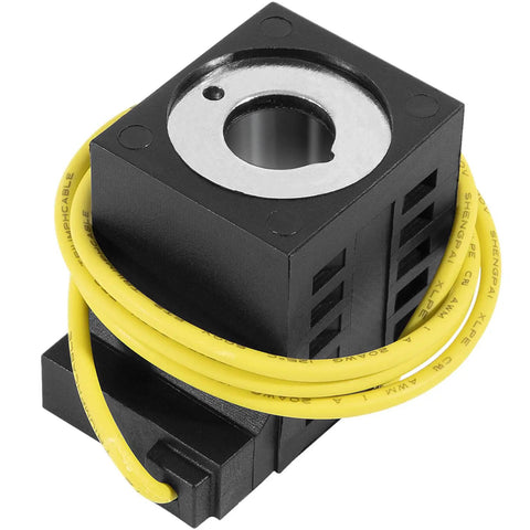 10V DC 25W Solenoid Coil With Single Lead Wire For Dump Trailers And Hydraulic Power Units Heavy Duty Replacement Part Fits Valve Stem Series 08 80 88 98, yellow wire coiled