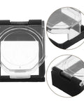2 Pack Spring Loaded Push Button Cover With Adhesive Backing Dustproof Power Switch Protector For Car Ignition Industrial Control Panels And Home Appliances Durable Button Guard That Keeps Dirt Out And Extends Lifespan Like A Champ. Clear plastic cover with black base, spring hinge, and adhesive backing