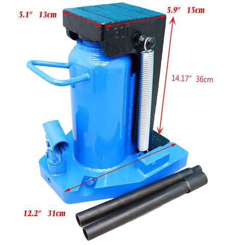 Shop Floor Beast Hydraulic Toe Jack Lift 15 Ton 30 Ton Heavy Duty capacity with sealed cylinder and swivel handle.