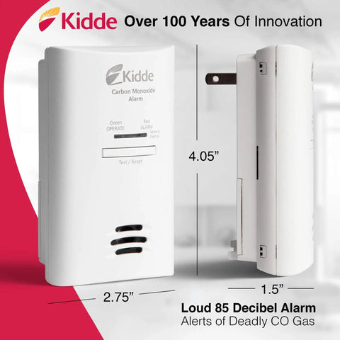 Plug In Carbon Monoxide Detector With Battery Backup, 85 DB Alarm, LED Status Lights, Peak Memory, Easy Setup For Home Safety