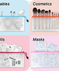 36 Pack Mesh Zipper Pencil Pouches Bulk For Stationery And Travel, 9.2 By 4.7 Inches Small Bags for cables, cosmetics, bills, masks