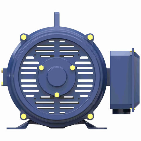 Front view of a 40 HP General Purpose 3 Phase Motor 1800 RPM 230/460V Dual Voltage 324T Frame ODP Inverter Duty motor