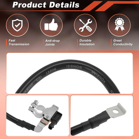Heavy Duty Battery Negative Cable With Ibs Sensor For Bmw X5 2014 To 2018 close-up showing cable insulation and connector details.