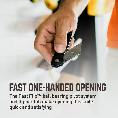 Clast Compact Folding Utility Knife EDC Pocket Knife With Fast Flip Ball Bearing Quick Open System Durable FRN Grip One Hand Open Replaceable Blades Everyday Carry Tool For Tinkering Home Outdoor Tasks, hand opening blade