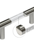 Cross-section view of 20 Pack Solid Steel Brushed Nickel Euro Style Bar Pulls showing solid metal construction, ideal for cabinets and doors.