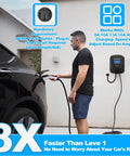 Level Two Electric Vehicle Charger Station Featuring 240V And 40A Wiring For Fast 9.5KW Power Delivery, user charging car.