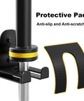 Ultimate Space Saving Barbell Wall Mount Rack For Garage And Home Gym, Vertical Steel Bar Holder With Protective Pad detail view