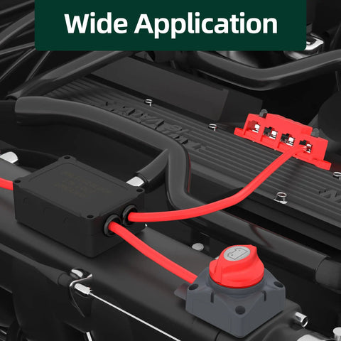Beefy Heavy Duty Dual Fuse Holder Kit With 300A And Up To 1000A Capacity Waterproof Marine Grade shown in automotive engine setup
