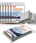 Six Pack Mylar Emergency Blankets 82 By 62 Inches For Cold Weather Survival, Heat Reflective, Weatherproof Thermal Gear