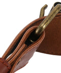Close-up of Adjustable Tool Belt With Hammer Hatchet Holder And Drill Holster For Tape Measure Heavy Duty Waist Belt showing leather loop.