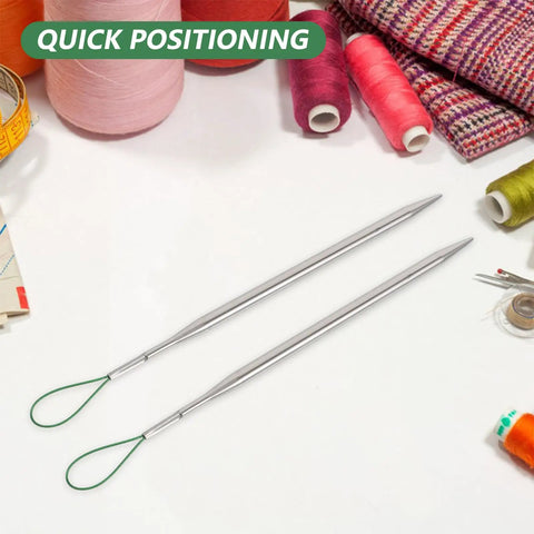 Five Piece Elastic Waistband And Drawstring Threader Set Made From Durable Steel For Dope Effortless Threading In Hoodies Bags And Garments Perfect Tool For Quick Drawstring Insertion And Easy Elastic Band Repairs. steel threader set with yarn spools for quick positioning