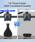 Comparison of 3D print quality using PLA+ Rapid vs PLA Normal, demonstrating speed and quality differences in filament performance.