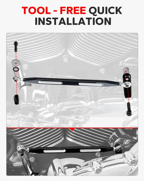 Black Shift Linkage Shifter For Harley Davidson Electra Glide Street Glide Tour Glide Trikes 1980 2023 Ride Ready Aftermarket Upgrade For Touring Softail Models tool-free install, 12-13 inch adjustable black linkage