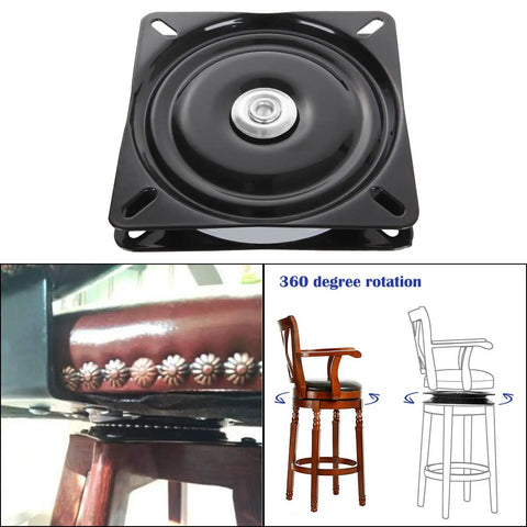 Kickass Heavy Duty 8 Inch Bar Stool Swivel Plates Replacement showing mounted steel base for 360 rotation style.