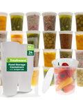24 Piece 32 Oz Deli Food Storage Containers Set With Airtight Lids Leakproof Stackable BPA Free Meal Prep Containers displayed