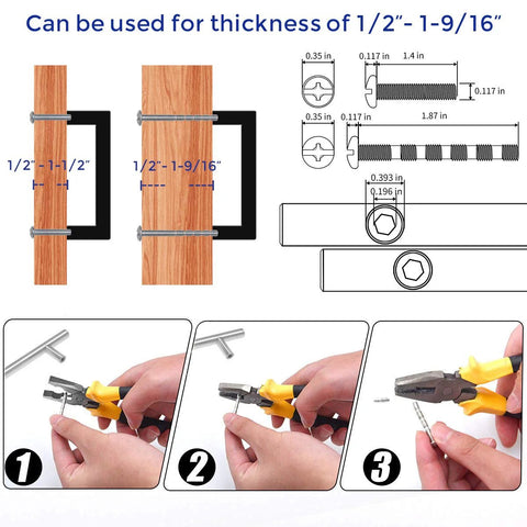 Installation guide for Set Of 30 Matte Black Square Cabinet Handles 3 3/4 Inch Center To Center Drawer Pulls For Kitchen Cabinets And Furniture