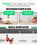Installation guide for 20 Pack Ceiling Hooks For Hanging Plants Two Point Nine Inch Screw In Hooks White Vinyl Coated Heavy Duty