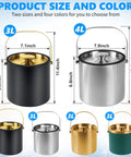 Product size and color options for Premium Ice Bucket With Secure Silicone Lid Double Wall Vacuum Insulation Locks In Chill So Your Drinks Stay Frosty And Party Ready Black Three Liter Champagne Cooler Bucket Includes Scoop And Tongs.
