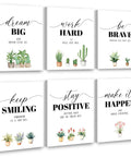 Fresh Plant Motif Acoustic Wall Panels 6 Pack Self Adhesive Sound Absorbing Room Decor 12X16 Inches art prints with motivational quotes and botanical illustrations.