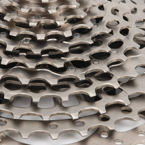 Close-up of Ultra Light 11 Speed Mountain Bike Cassette Freewheel 9-42T XD Compatible, Lightweight Steel, showing teeth design