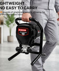 Heavy Duty Electric Airless Paint Sprayer Featuring 750W Motor And 3300 Psi Output For Knockout Coverage On Walls And Furniture Lightweight design allows easy one-hand lifting.