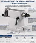 Heavy Duty Lathe Tailstock With 50 Mm Travel And Mt2 Mt3 Taper Options For Cnc 4 Axis Rotary Tables showing cast iron square body and heavy-duty spindle.