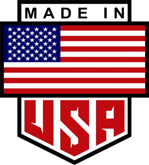 Made in USA logo with American flag and shield emblem for Chamber Brush For 223 And 5.56 NATO Rifles Pro Grade Nylon Dual Diameter Fibers With Brass Core Looped End 8-32 Threads Solvent Resistant Non-Metal Finish Safe Locking Lug Recess Compatible Made In USA.