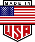 Made in USA badge with American flag design